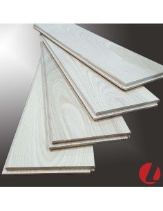 Natural ash massive parquet flooring